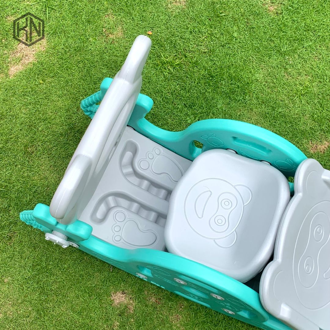 Cầu trượt bập bênh hình gấu 3in1 thiết kế đa năng