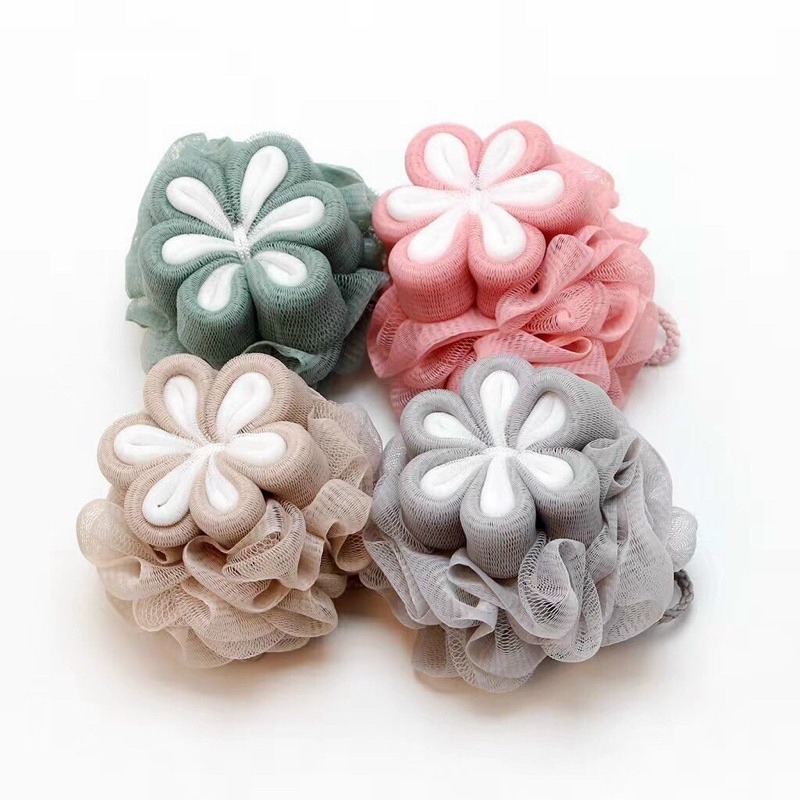 Bông tắm lưới tròn HOA MAI siêu mềm mại