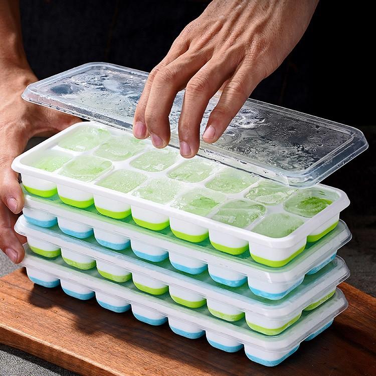 Khay làm đá silicon 14 ô có nắp đậy