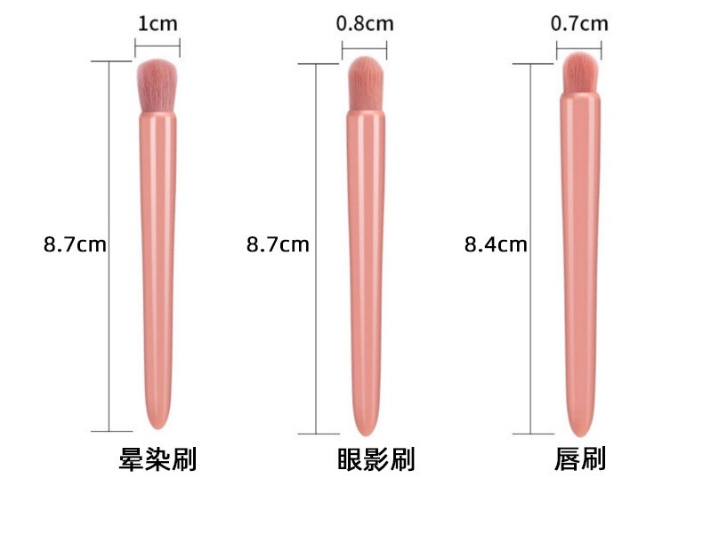 Set cọ trang điểm 5 món kèm gương chuyên nghiệp