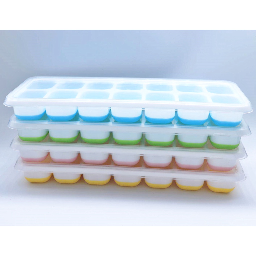 Khay làm đá silicon 14 ô có nắp đậy