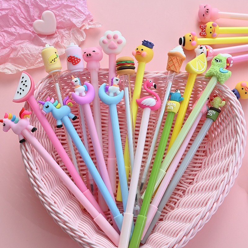 Set 20 cây bút bi đầu thú siêu cute