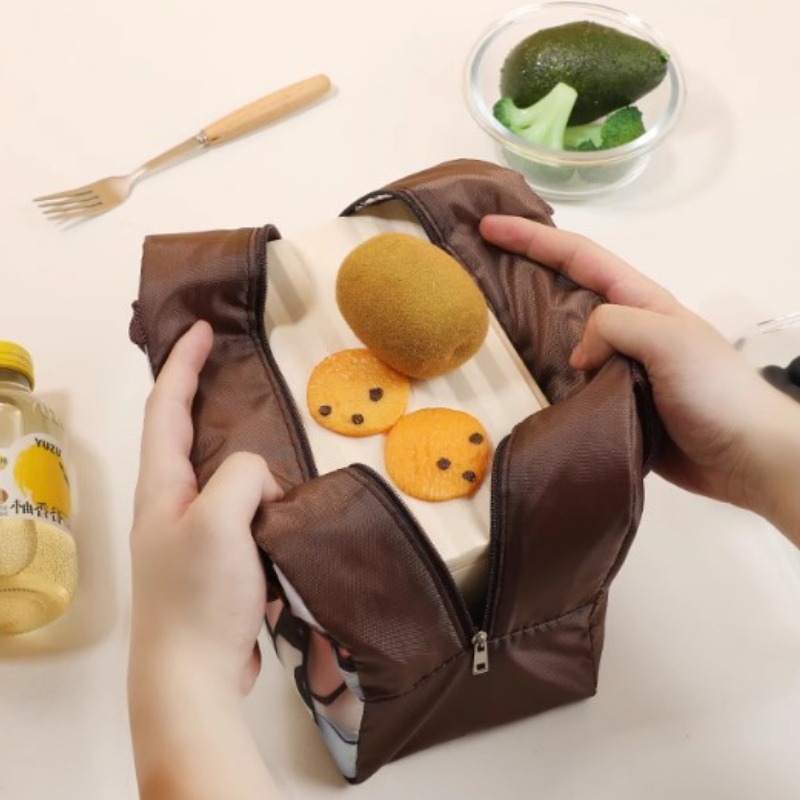 Túi đựng cơm cách nhiệt in hoạ tiết hoạt hình 3D dễ thương