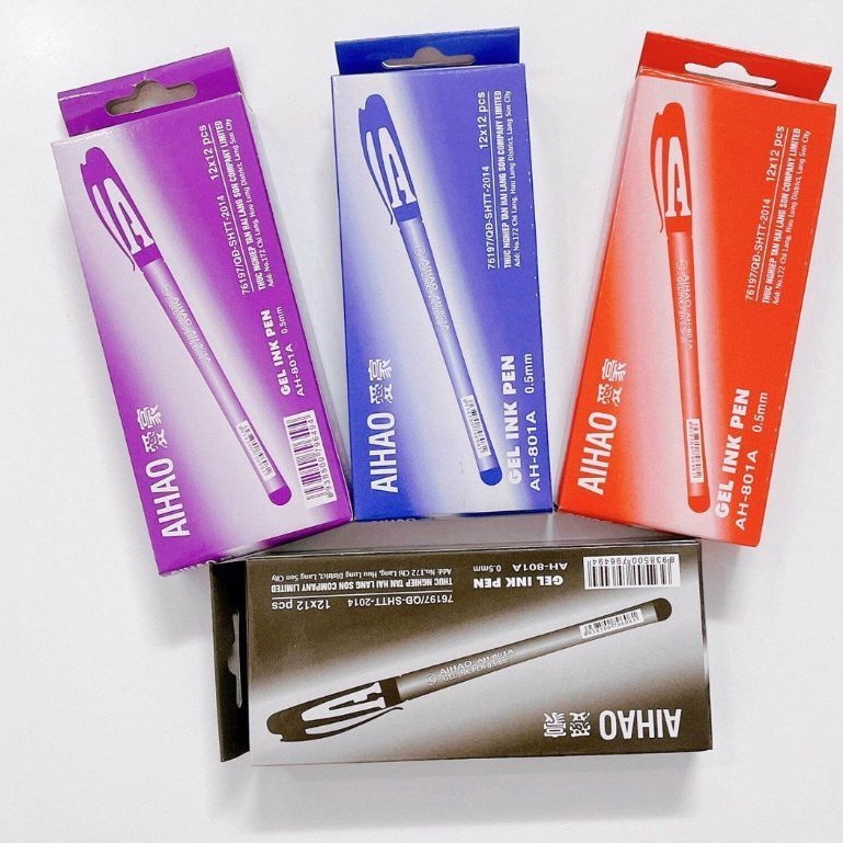 Hộp 12 bút bi nước AIHAO AH-801A