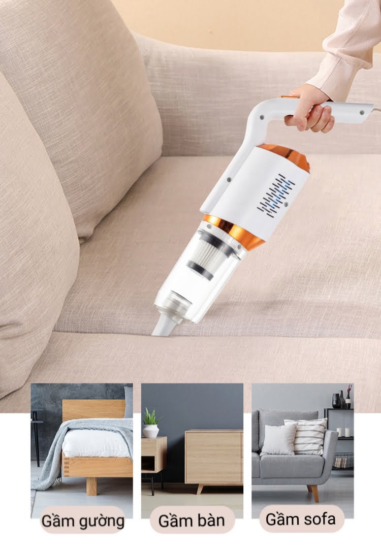 Máy hút bụi cầm tay WIRELESS VACUUM không dây kèm 3 đầu hút tiện lợi