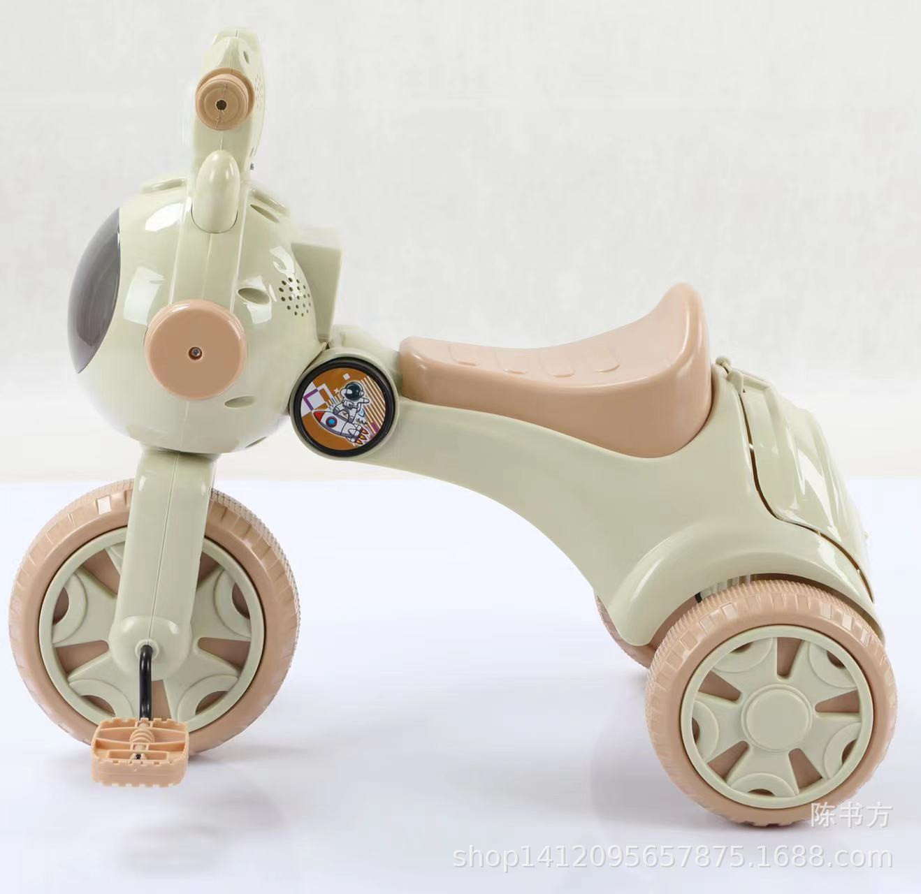 Xe đạp 3 bánh gấp gọn phi hành gia cho bé có đèn nhạc và cốp
