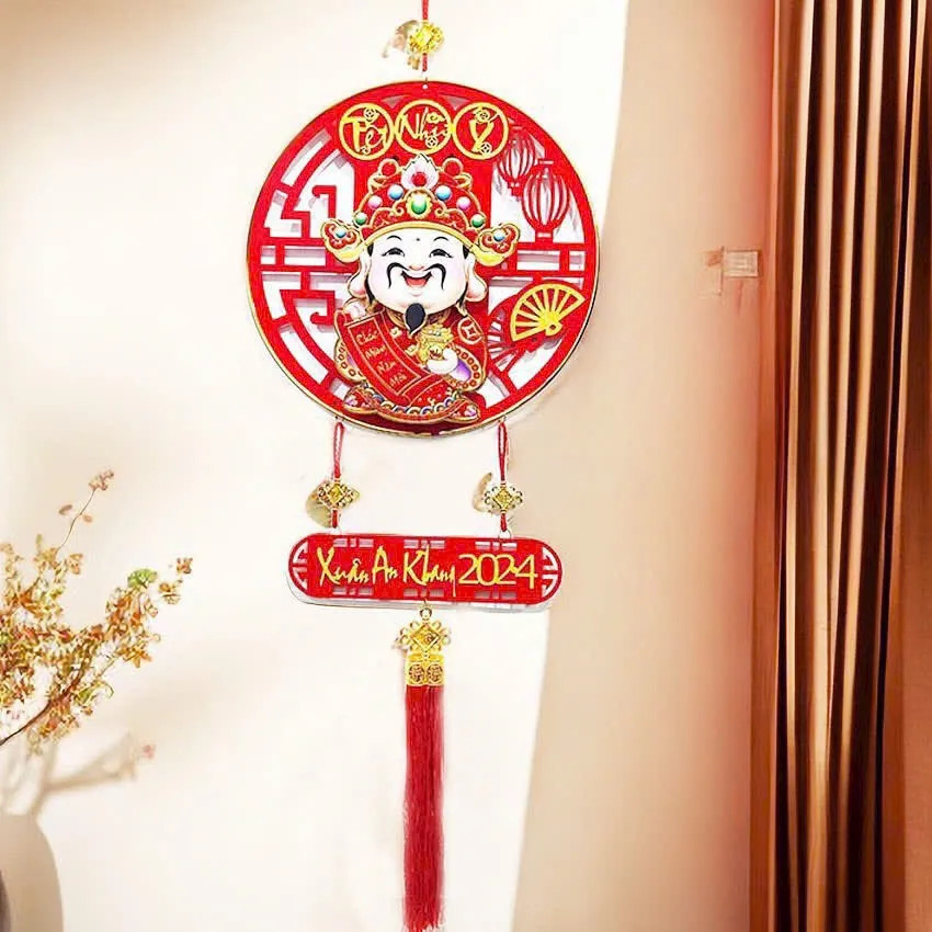 Dải treo thần tài lúc lắc CÀNH QUẠT VÀNG
