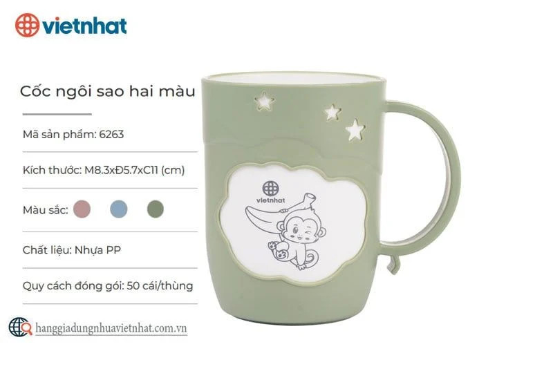 Cốc ngôi sao 2 màu 6263 Việt Nhật