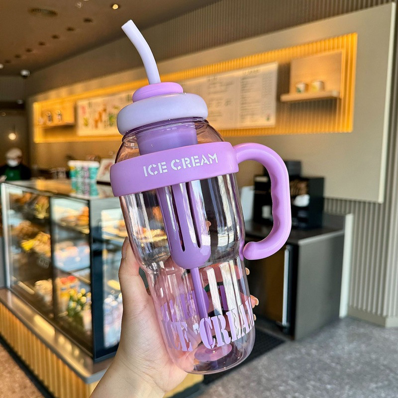 Cốc nhựa ICE CREAM có tay cầm xinh xắn 1400ml