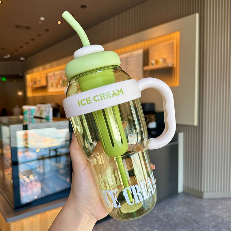 Cốc nhựa ICE CREAM có tay cầm xinh xắn 1400ml