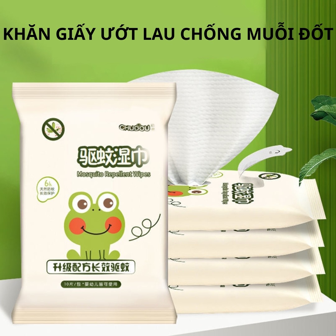 Khăn ướt lau chống muỗi đốt chiết xuất tinh dầu thực vật 