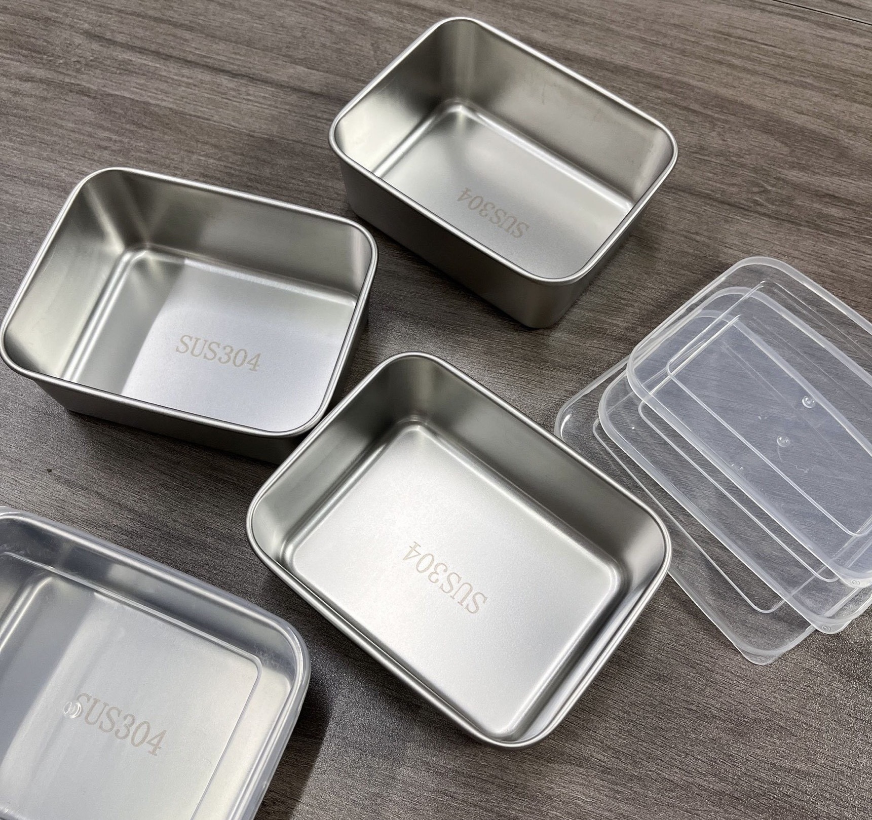 Hộp inox đựng thực phẩm tủ lạnh kèm nắp nhựa LOẠI TRUNG BÉ