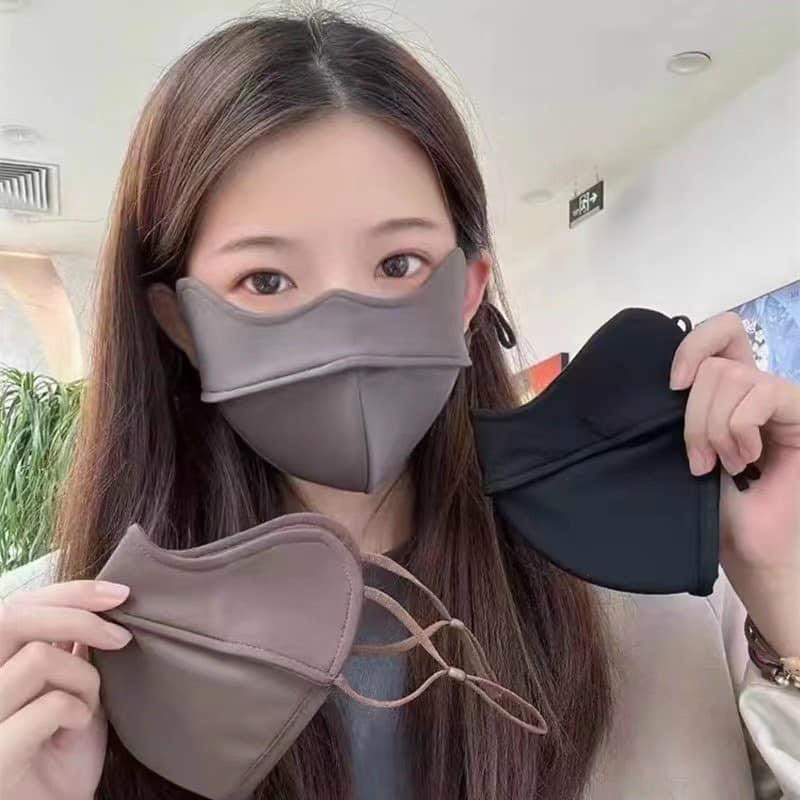 Khẩu trang vải NÂU ĐEN chống tia UV cao cấp