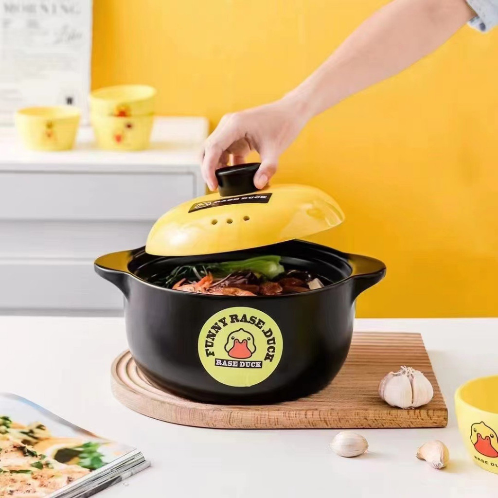 Nồi đất sứ tráng men vịt vàng 3.5L