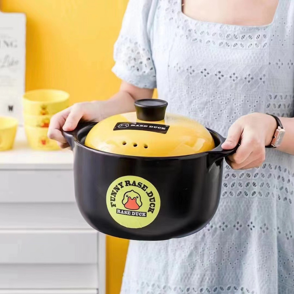 Nồi đất sứ tráng men vịt vàng 3.5L