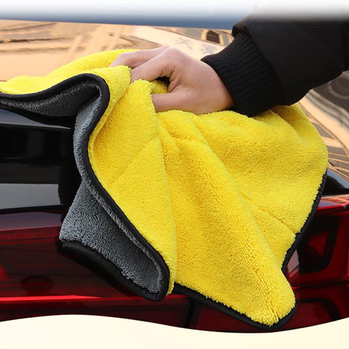 Set 10 khăn lau xe ô tô siêu thấm 2 mặt MÀU VÀNG