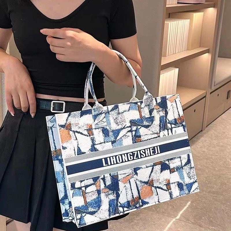 Túi du lịch xách tay vải nỉ loại lớn in hoa thời trang 