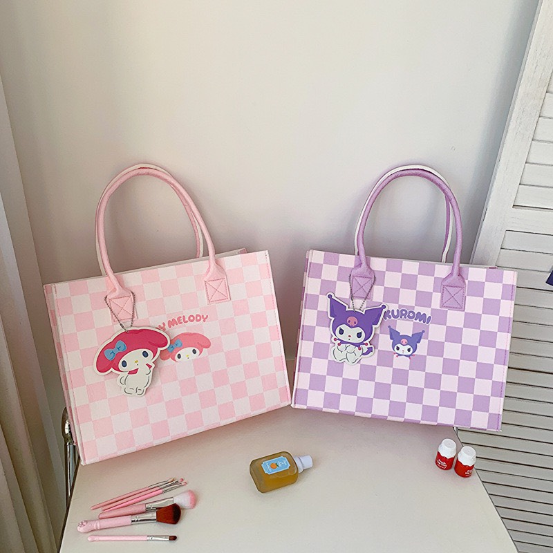 Túi caro vải nỉ xách tay du lịch họa tiết Sanrio