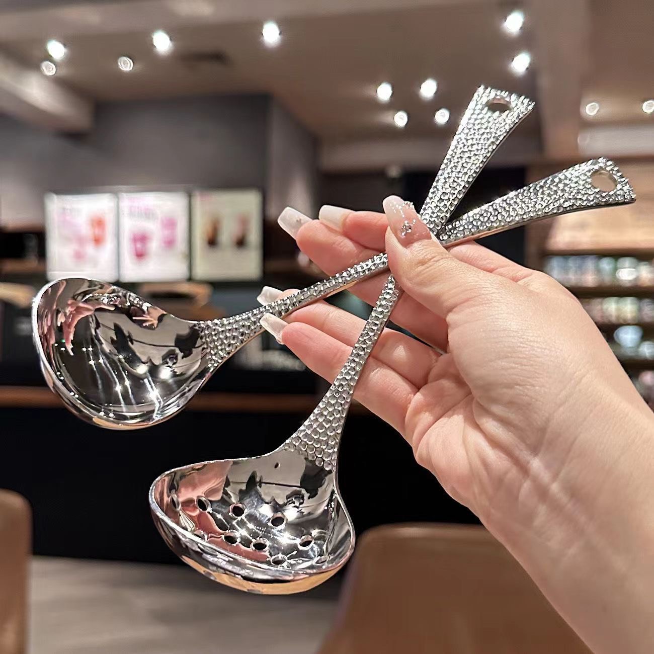 Set 2 thìa inox múc canh ăn lẩu sang trọng