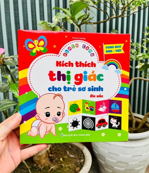 Bộ 40 tranh kích thích thị giác Zic Zắc song ngữ Anh Việt cho bé