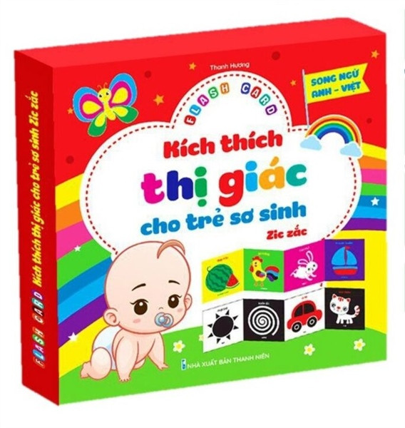 Bộ 40 tranh kích thích thị giác Zic Zắc song ngữ Anh Việt cho bé