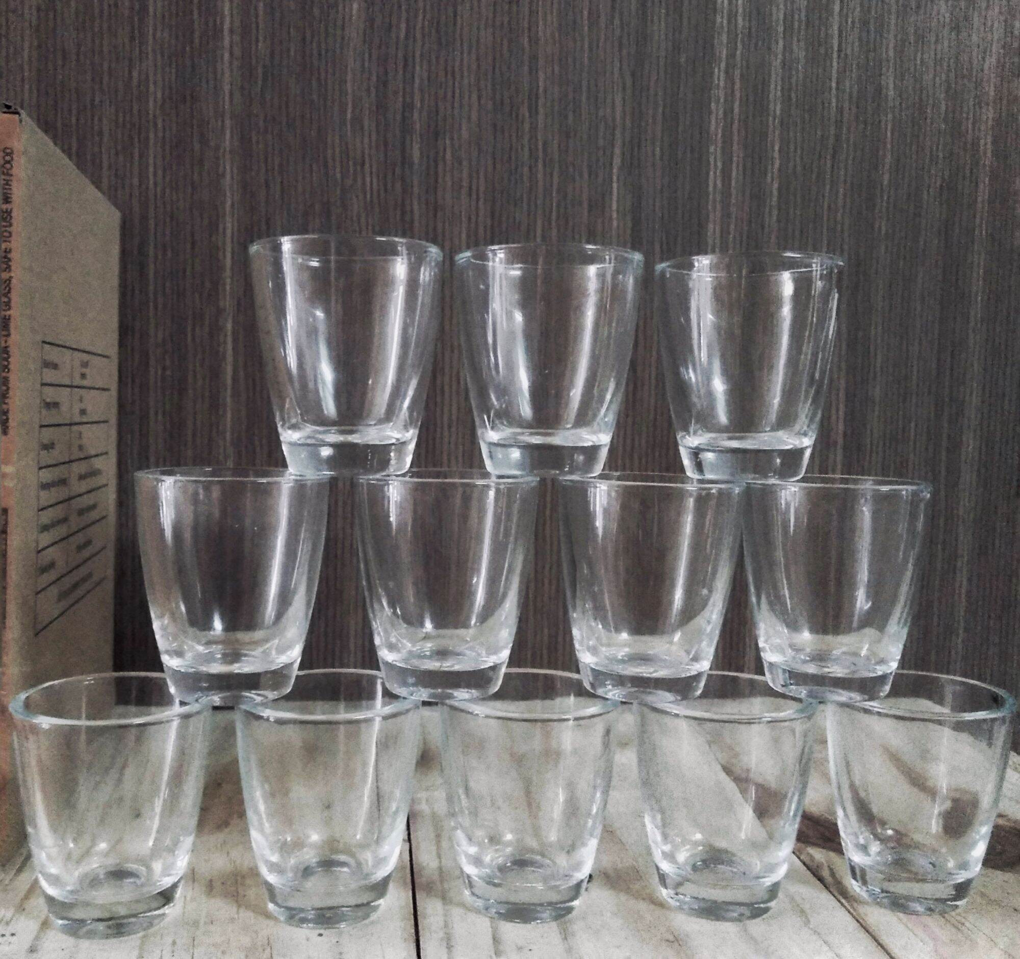 Bộ 12 ly cốc thuỷ tinh uống rượu dáng bầu PCD