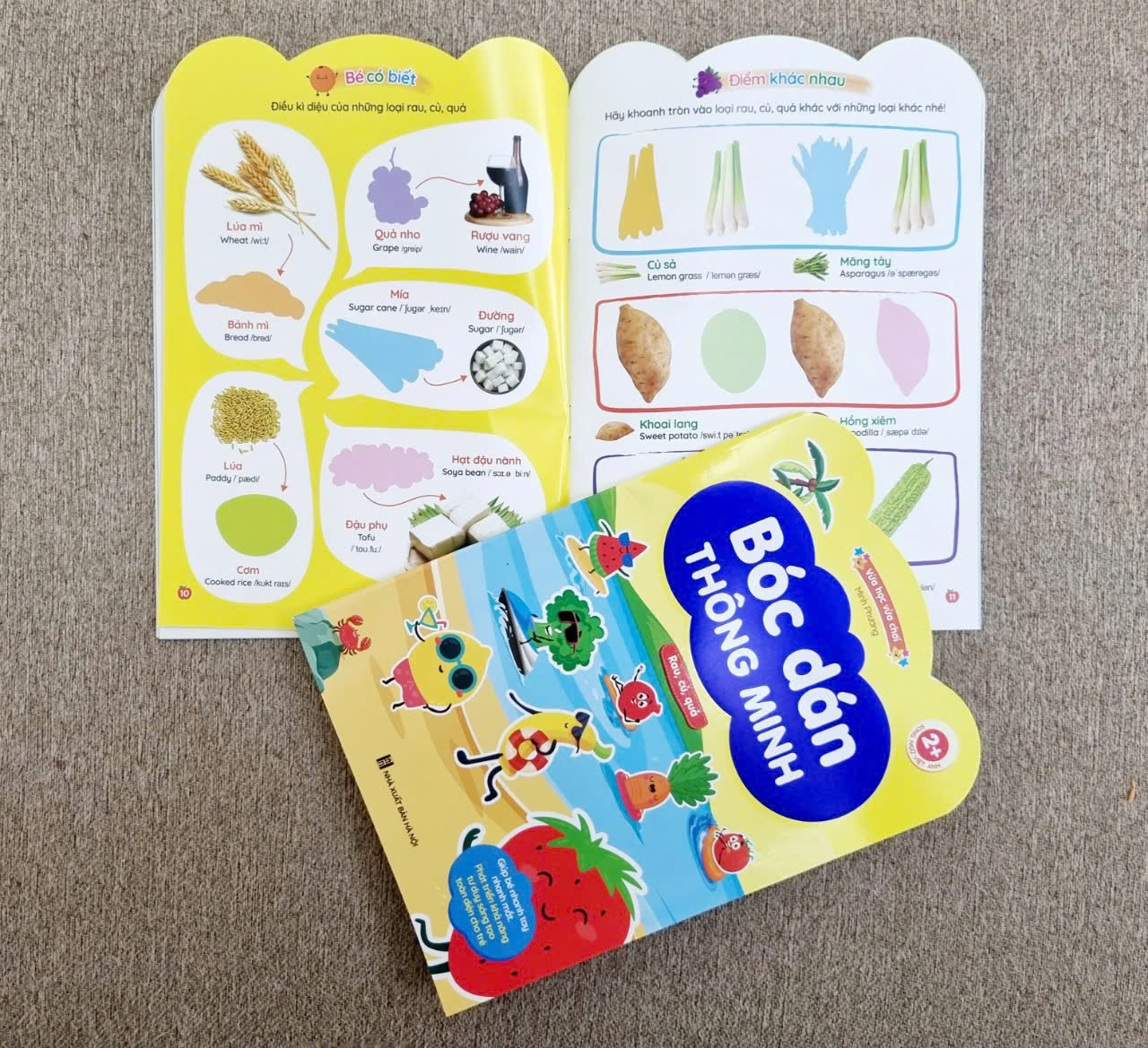 Set 6 cuốn sách bóc dán thông minh Song ngữ Việt Anh cho bé