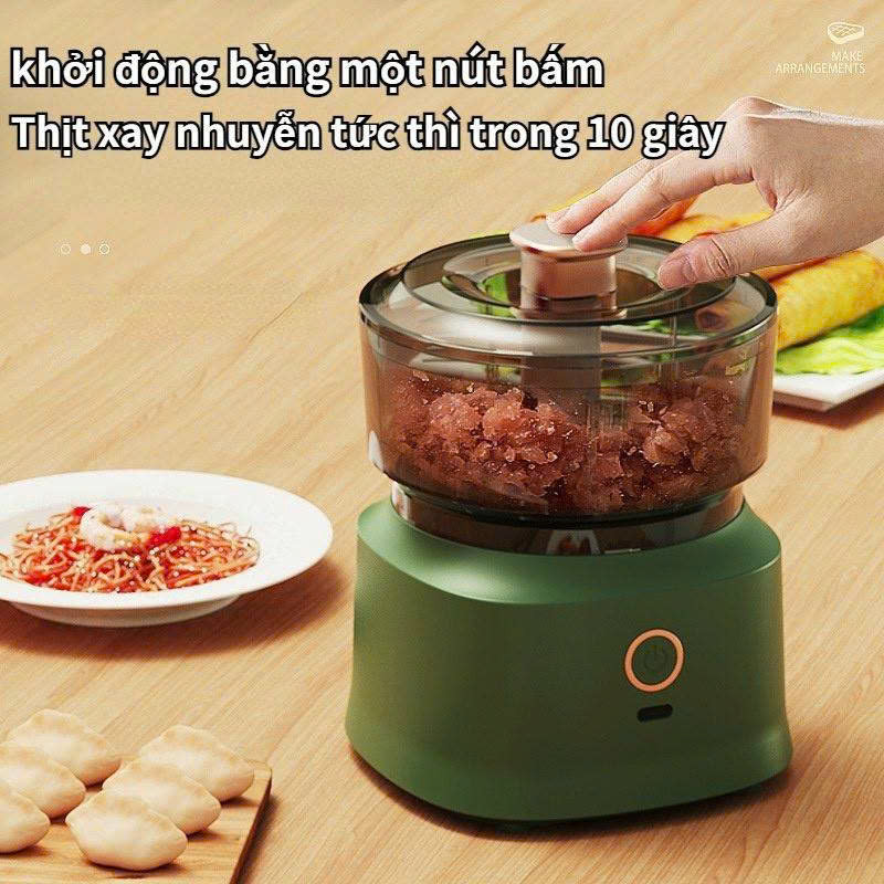 Máy xay thịt, tỏi, ớt mini màu xanh 350ml 