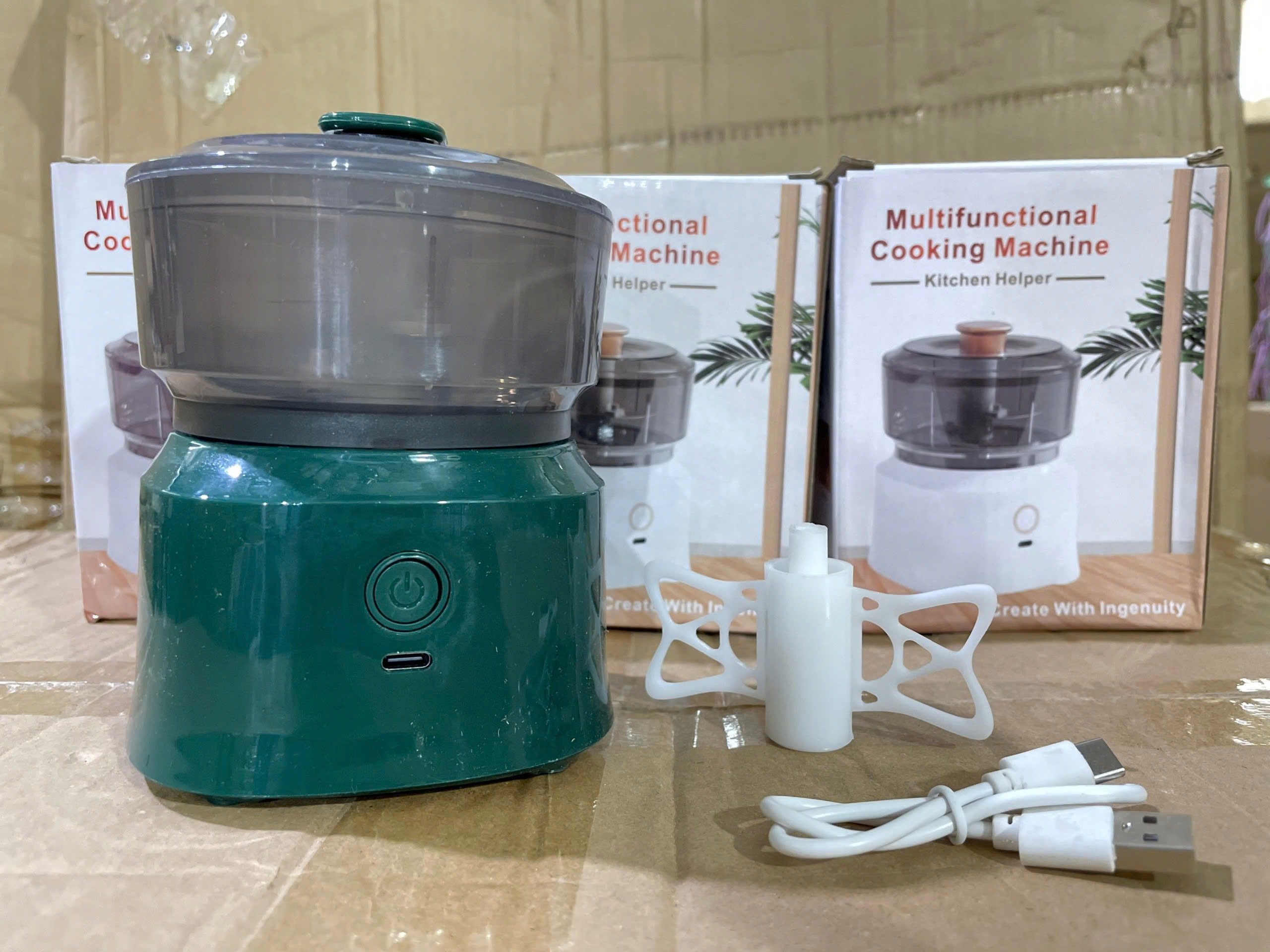 Máy xay thịt, tỏi, ớt mini màu xanh 350ml 