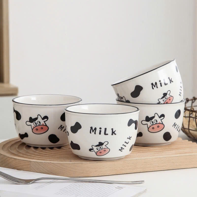 Chén sứ ăn cơm hình con bò sữa cute