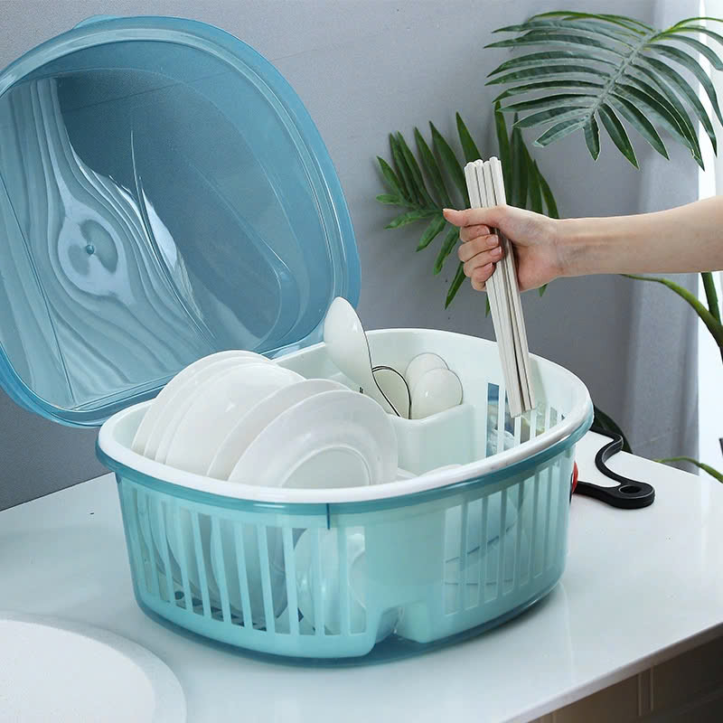 Rổ úp bát, đĩa có nắp bật tiện lợi