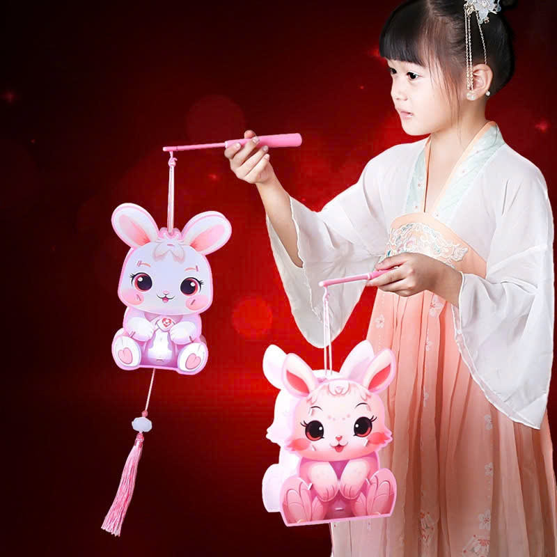 Đèn lồng trung thu thỏ hồng dễ thương