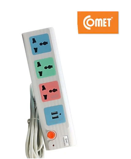 Ổ cắm điện nối dài an toàn hiệu Comet 3 ổ cắm, 2 cổng usb - CES5303 3M 