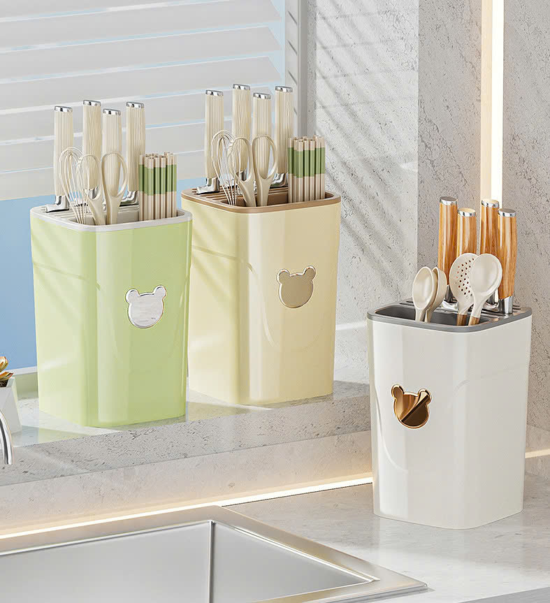 Hộp đựng dao đũa muỗng Hình Gấu tiện dụng