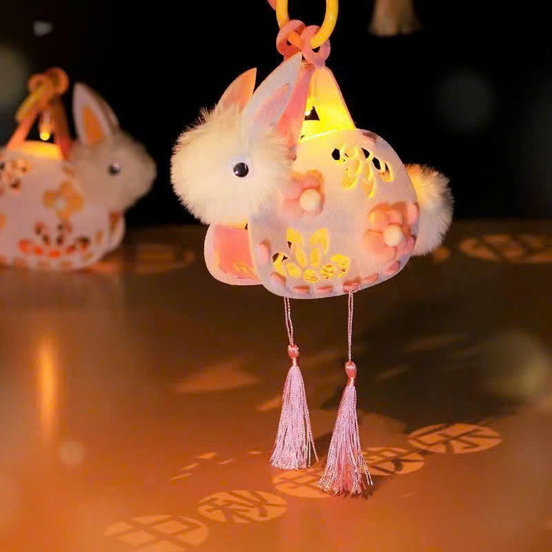 Lồng đèn thỏ ngọc ôm trăng trung thu bằng vải siêu dễ thương cho bé 