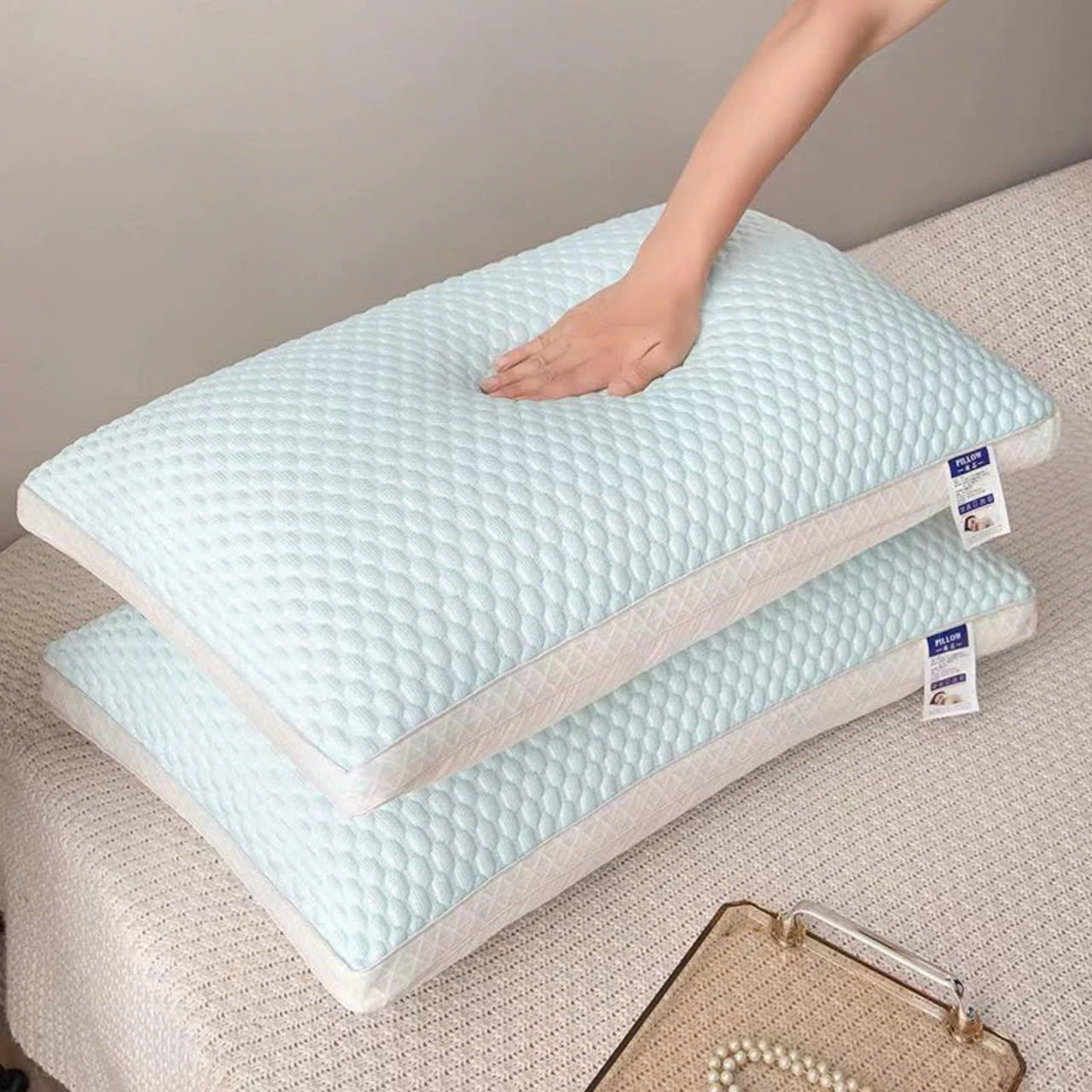 Gối băng lạnh massage siêu mềm mát kháng khuẩn