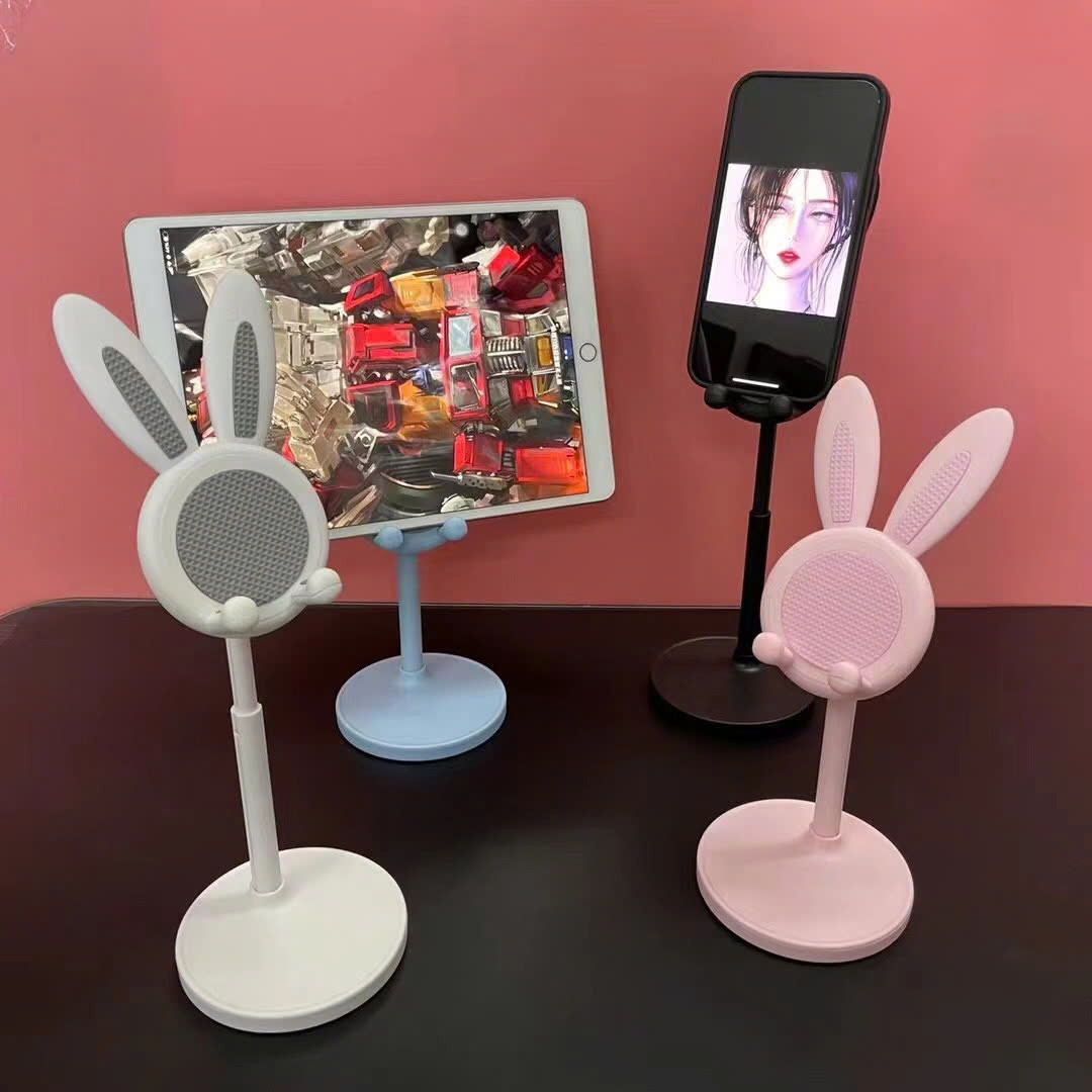 Giá đỡ điện thoại và ipad để bàn hình tai thỏ thiết kế cao su chống trơn trượt
