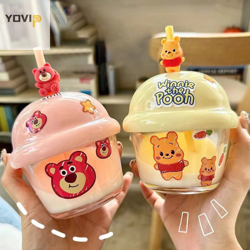 Cốc ly thuỷ tinh 210ml hoạ tiết hình thú dễ thương