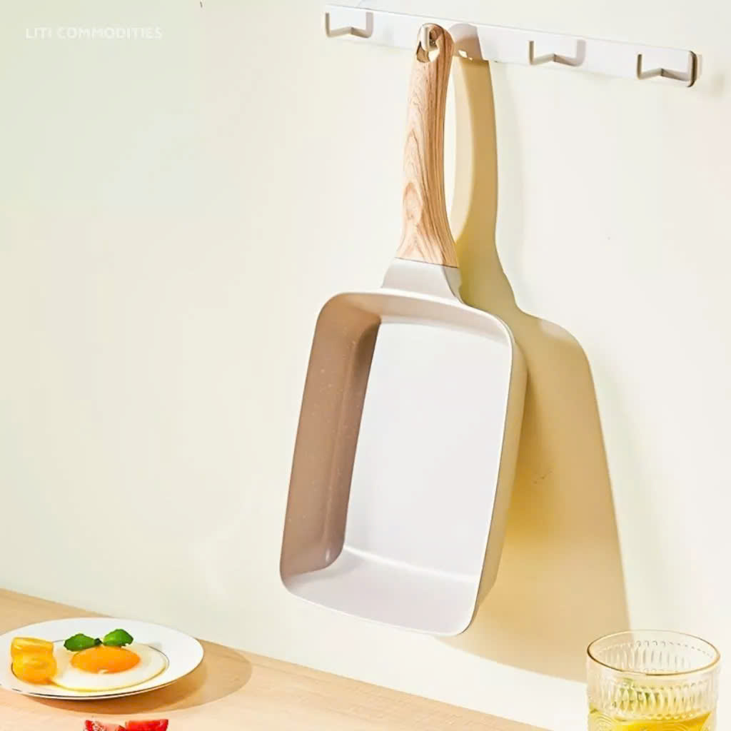 Chảo chữ nhật chống dính đáy từ chiên trứng cuộn tiện lợi size 15x19cm 