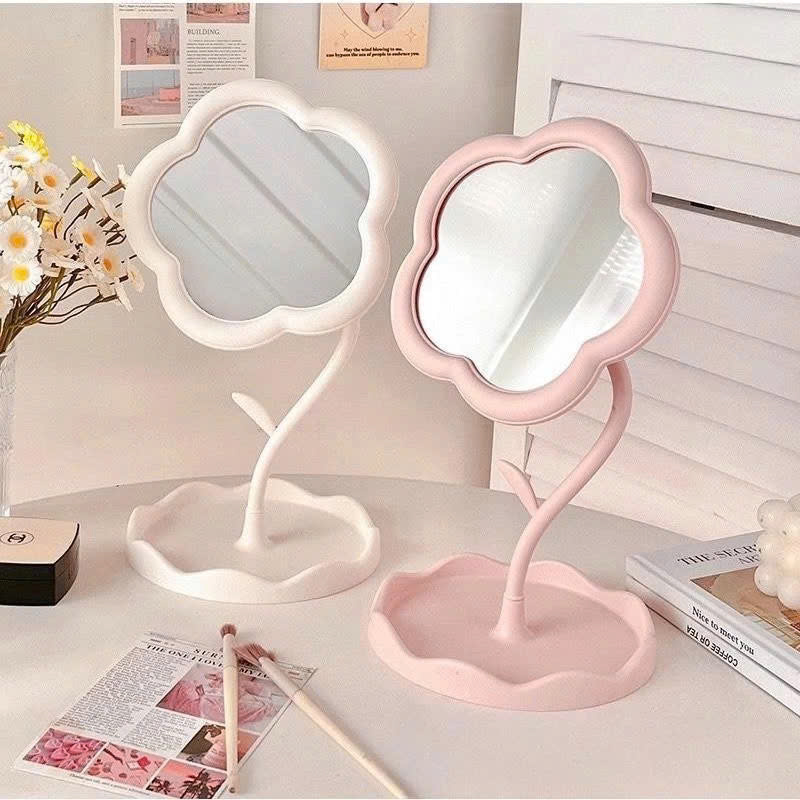 Gương trang điểm decor để bàn hình bông hoa xinh xắn