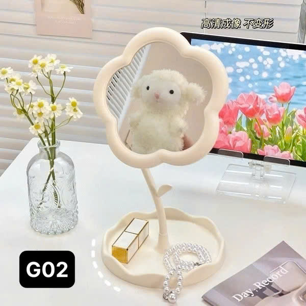 Gương trang điểm decor để bàn hình bông hoa xinh xắn