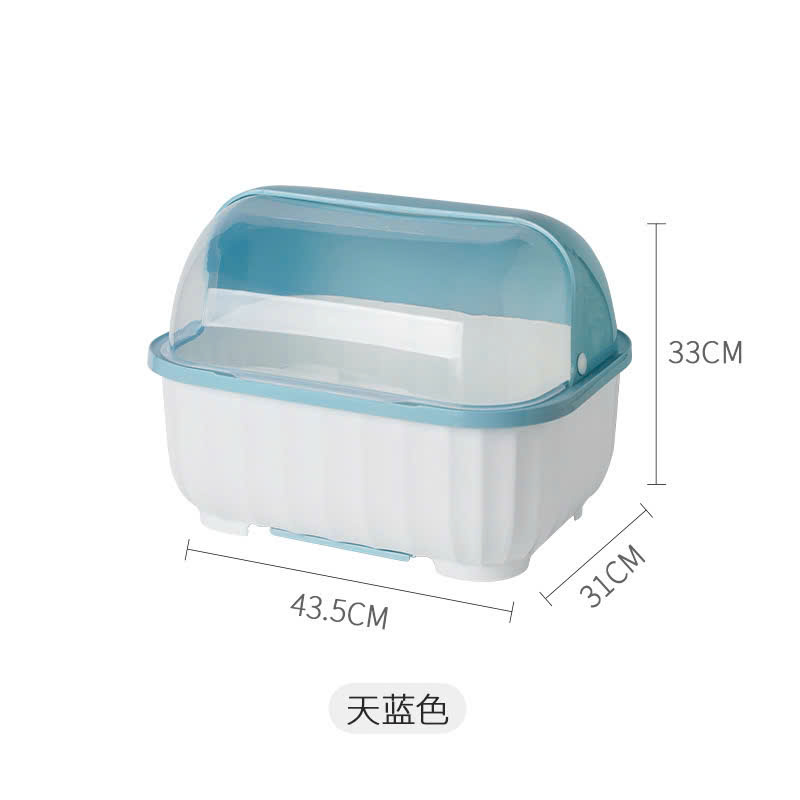 Hộp đựng bát đĩa có nắp đậy có ngăn thoát nước chống côn trùng ẩm mốc 