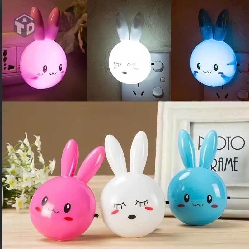 Đèn ngủ led đầu thỏ dễ thương