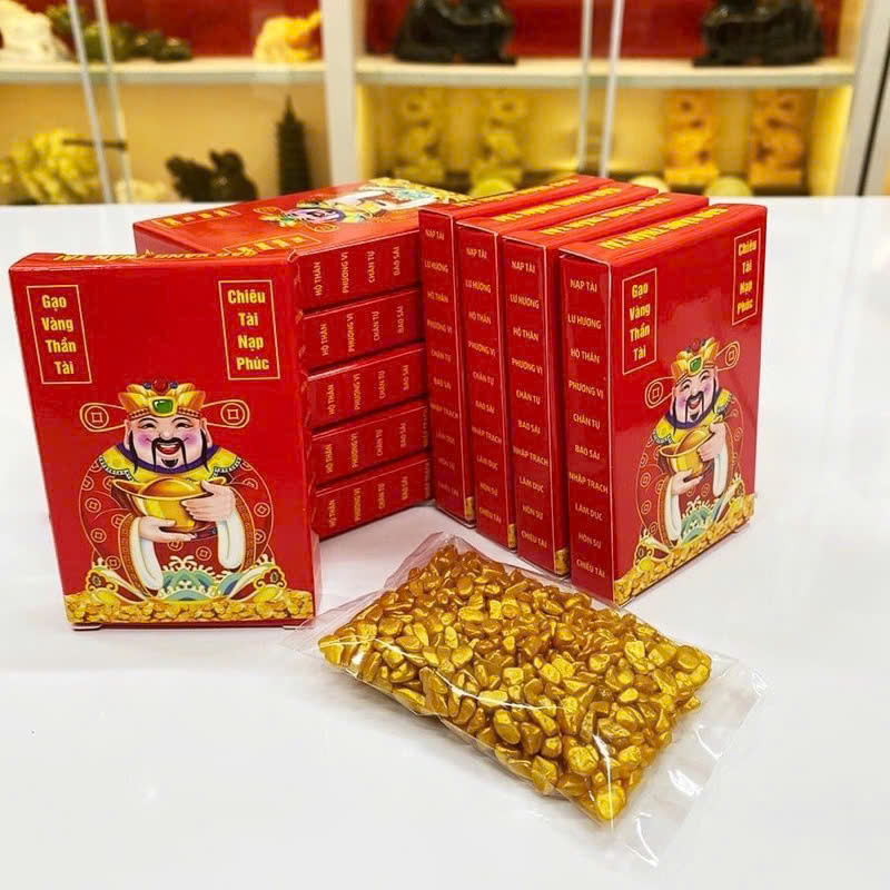 Hộp gạo vàng thần tài phong thuỷ chiêu tài lộc 