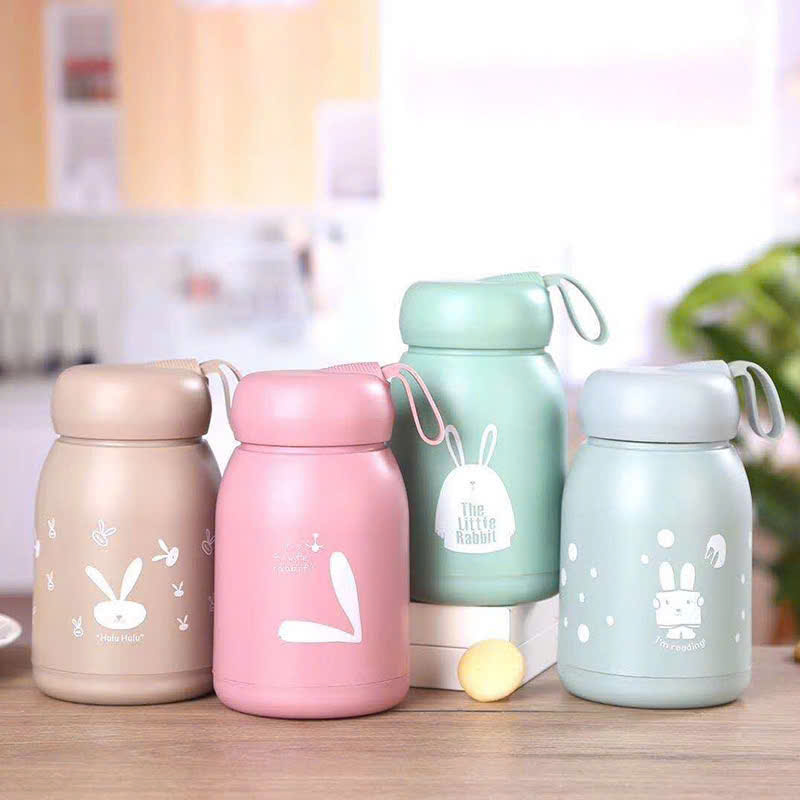 Bình đựng nước giữ nhiệt lõi thuỷ tinh bọc nhựa lúa mạch 320ml
