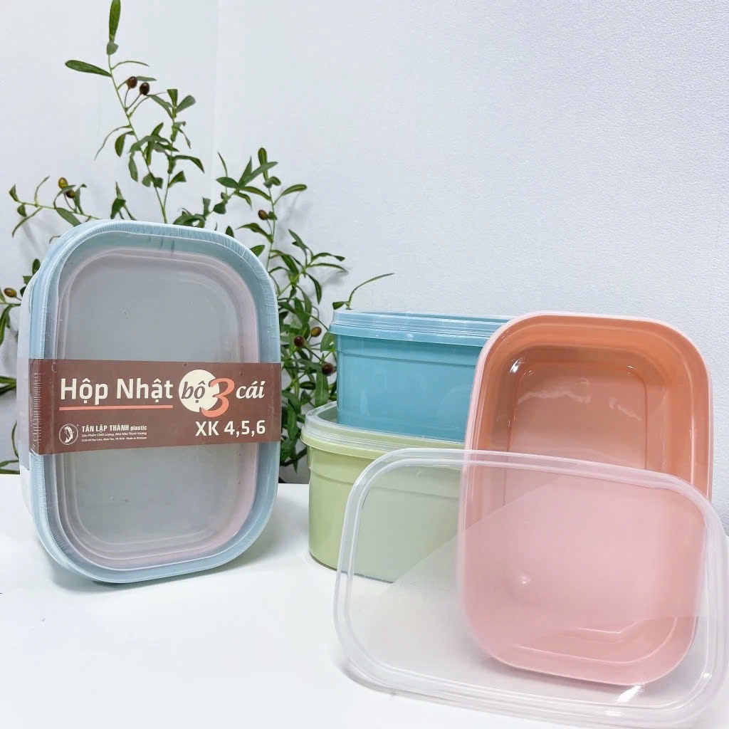 Bộ 3 Hộp Nhật XK Bộ 3 B3S456 nhựa TLT 