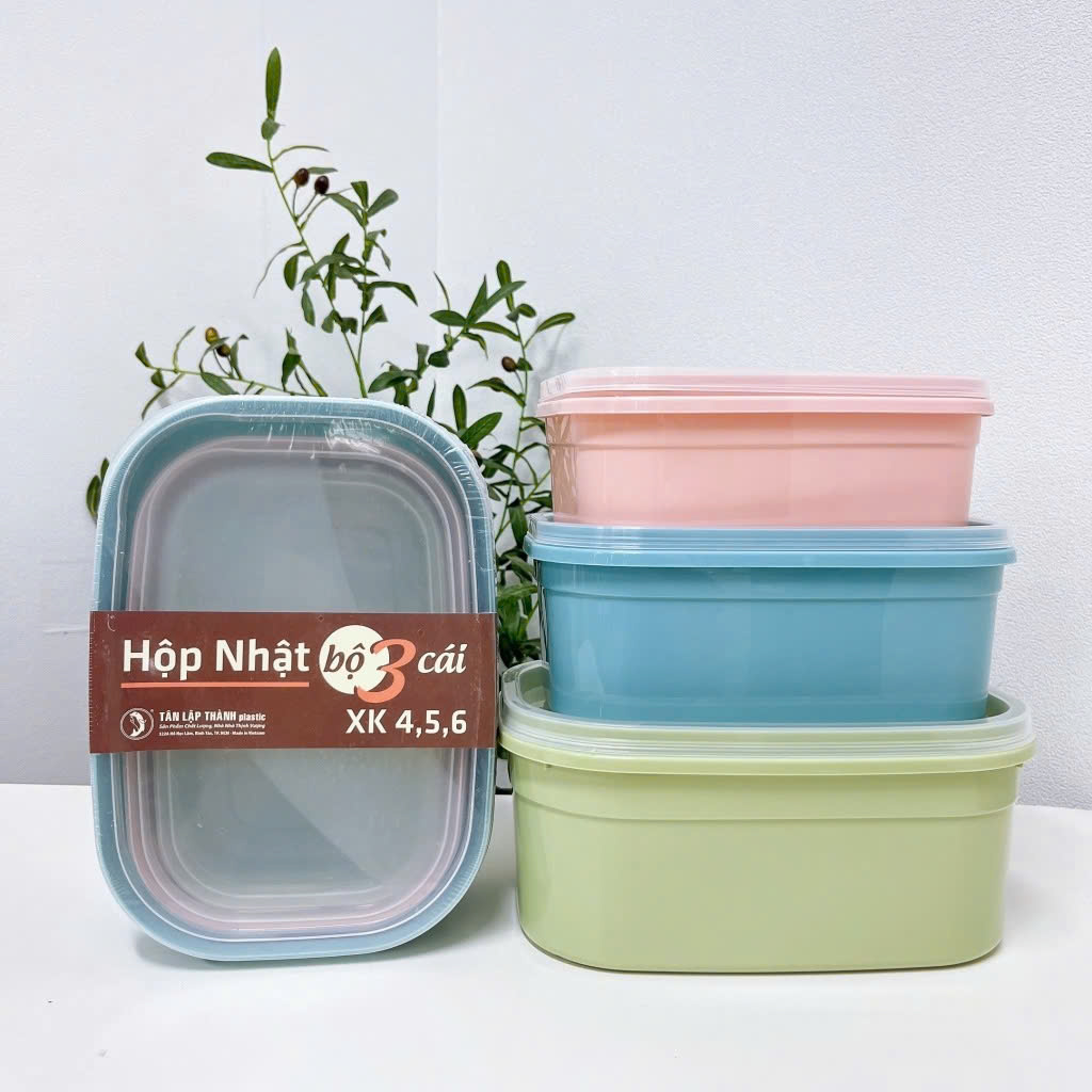 Bộ 3 Hộp Nhật XK Bộ 3 B3S456 nhựa TLT 
