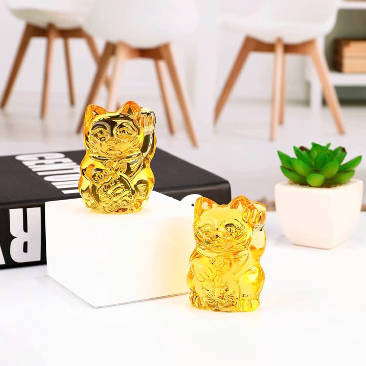 Mèo Thần Tài Pha Lê 