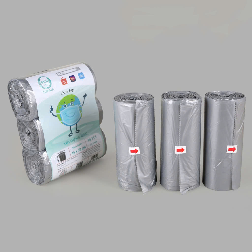 Combo 3 cuộn túi đựng rác Top Gia PP tự huỷ sinh học