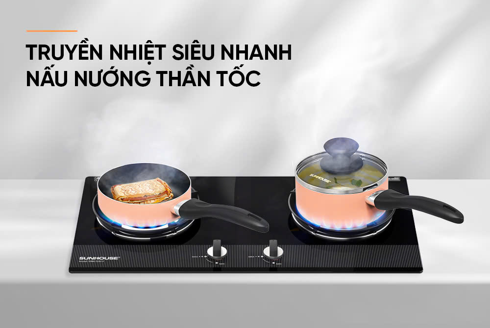 Bộ chảo quánh chống dính Sunhouse Baby SHG14BB